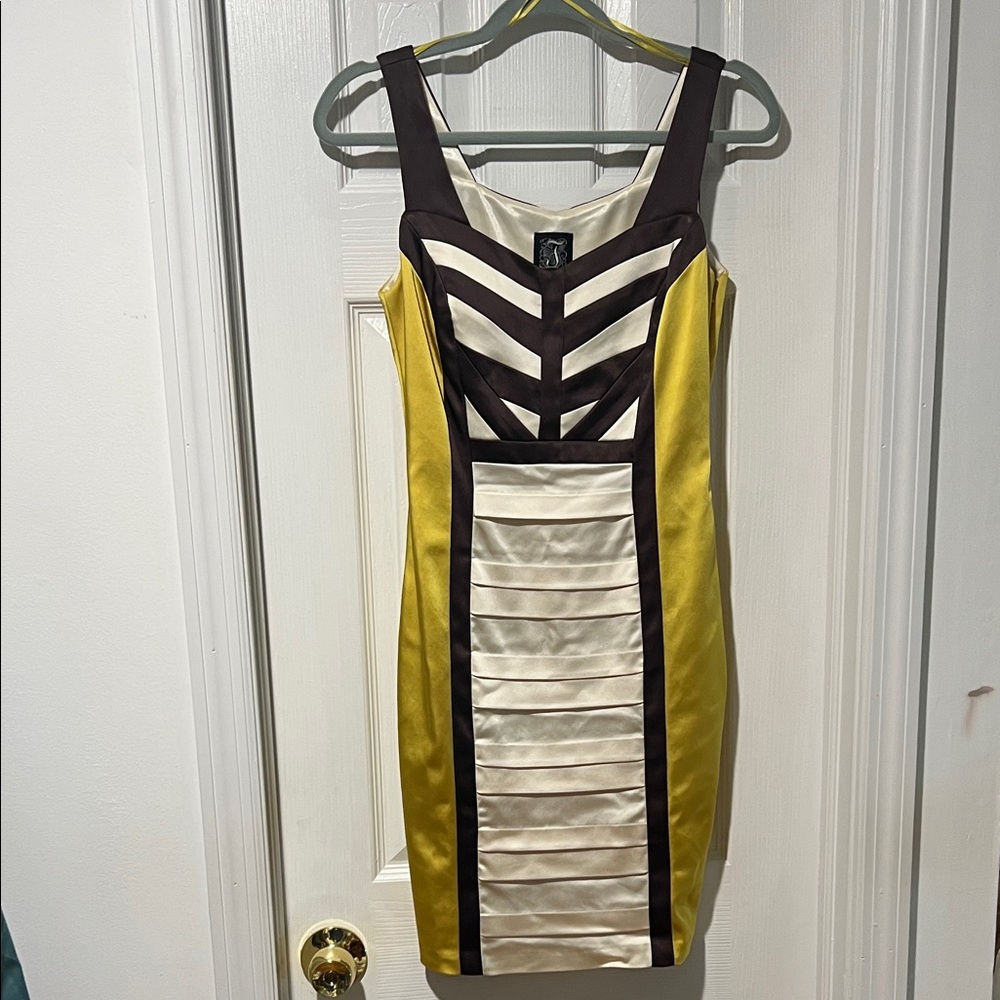 Jax Yellow and Cream Mini Dress